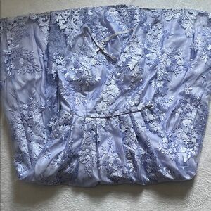 BCX Light Purple Prom Dress with Floral Texture